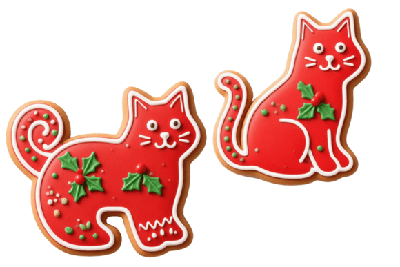 Christmas Gingerbread Red Cat Png Illustrations Review