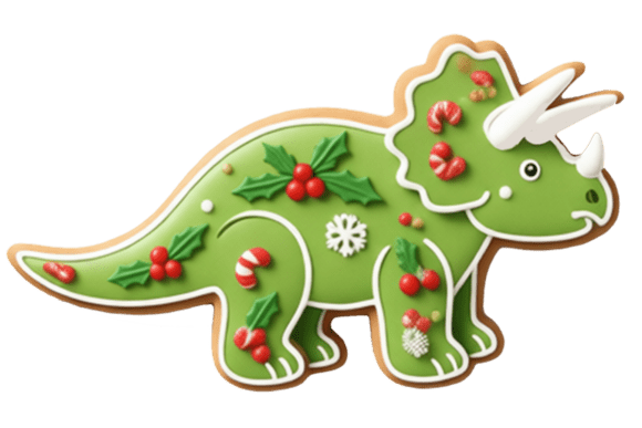 Christmas Gingerbread Triceratops Png Illustrations