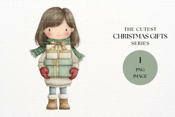 Christmas Girl Gifts Winter Clipart: A Designer’s Review for Illustrations