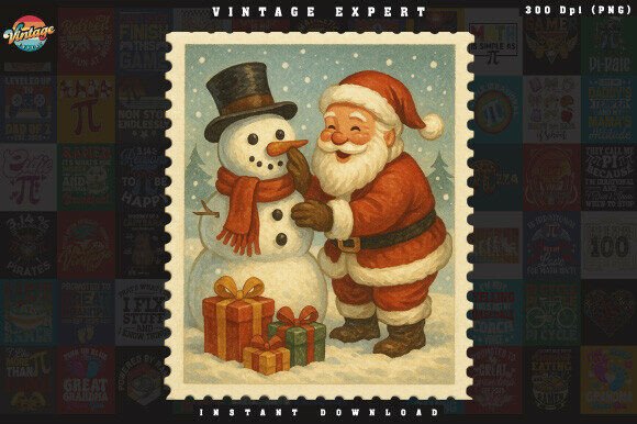 Christmas Postage Stamp Santa Clipart: A Brand Designer’s Review