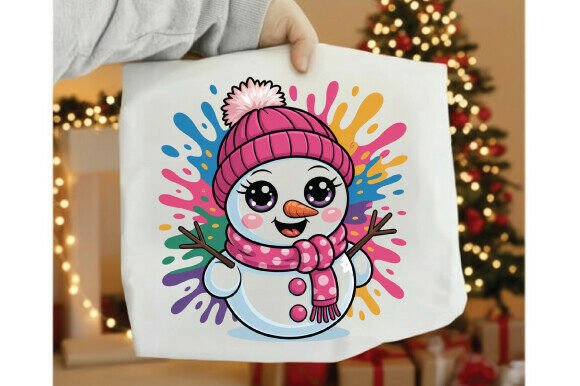 Cute Kawaii Snowman PNG Adds Festive Flair to Holiday Illustrations