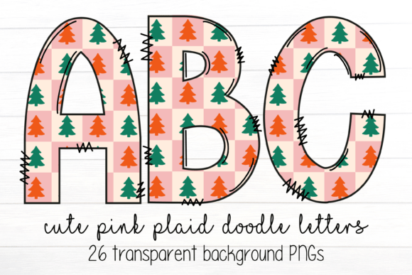 Cute Pink Plaid Christmas Doodle Letter Review