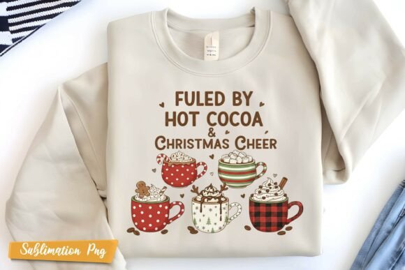 Festive Hot Cocoa Christmas Cheer PNG in Illustrations
