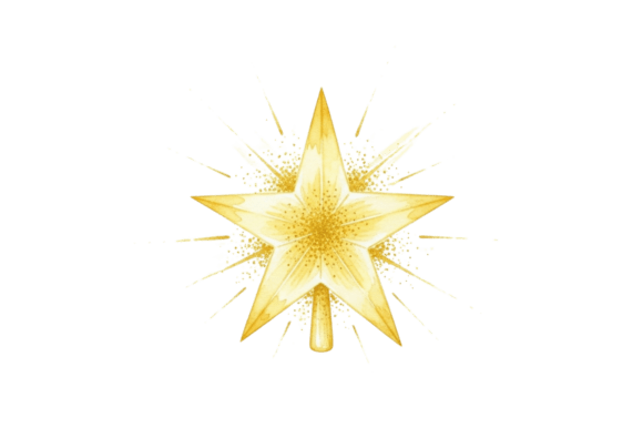 Golden Sparkling Star Christmas Topper Illustrations: A Seller’s Review