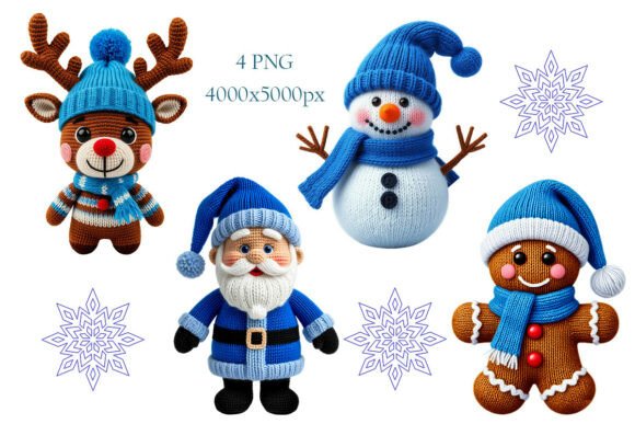 Knitted Christmas Set Illustrations for Marketing & Branding