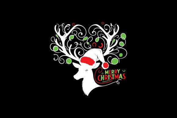 Swirly Reindeer Christmas Art: A Festive Illustration for Handmade Projects